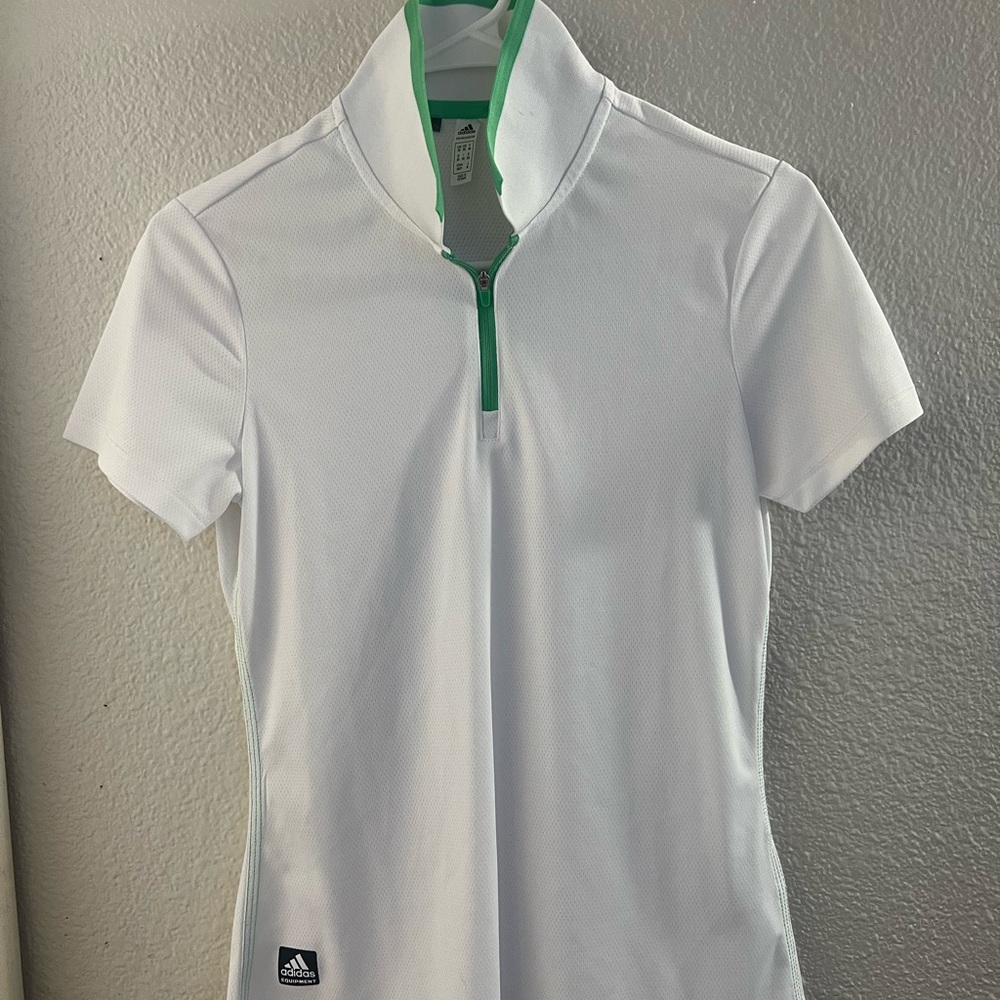 ADIDAS EQUIPMENT Women Size XS White Short Sleeve Golf Polo NEW